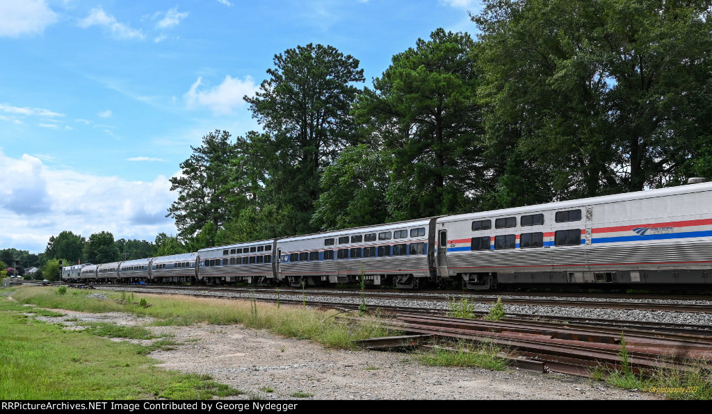 A late Amtrak passing through